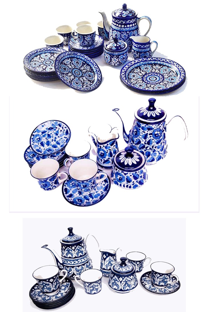 Multani Blue Pottery Dinner Set Tea Set