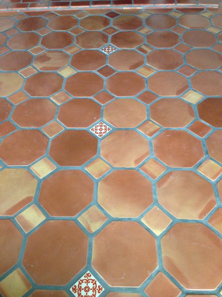 Colourful Octagon Terracotta Floor Tiles Designs